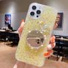 Чехол для мобильного телефона Apple 17Promax с блестками и пайетками Подходит для Iphone16 Зеркало для макияжа Ветрозащитный Однотонный Мягкий чехол