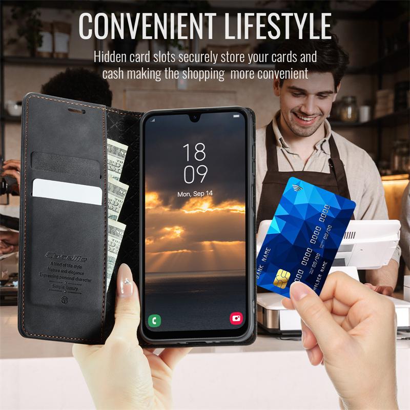 Магнитный кожаный чехол-книжка для телефона Samsung Galaxy S26 S25 FE S24 S23 Plus S22 S21 S20 Ultra A57 A17 A56 A36 A16 A55 A35 A15 A54 A34 A14 Кошелек