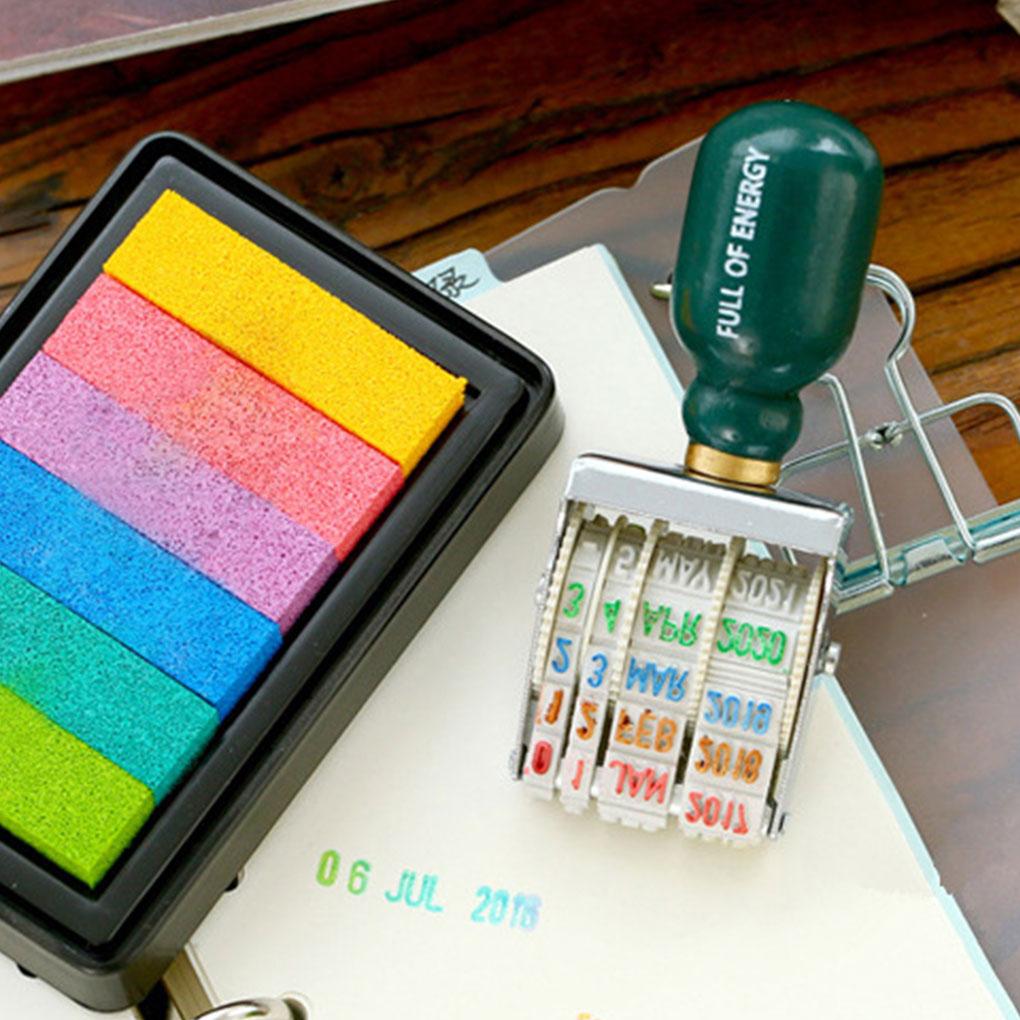 Wooden Handle Dater Stamp Office Date Stamper For DIY Craft Wooden Handle Dater Stamp Adjustable Date