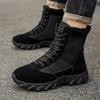 2025 Зимняя обувь Мужские сноубутсы Высокие Водонепроницаемые Теплые Плюшевые Нескользящие Модный бренд Мужские Ботильоны Мужская Хлопковая обувь Черный Большой размер 47