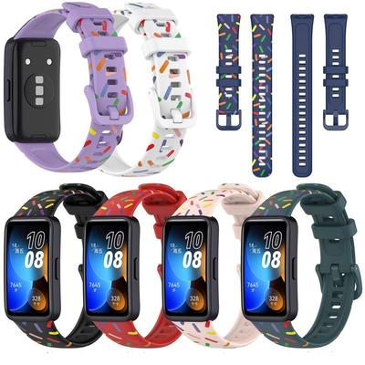 Ремешок с красочным принтом для Huawei Band8, силиконовый ремешок для браслета Huawei Band 8, аксессуары