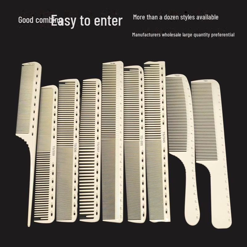 Anti-Static Haircut Comb with Laser Engraved Ruler for Men and Women - Flat Head & Pointed Tail