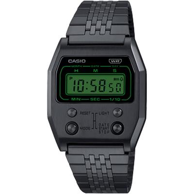 Часы Casio Vintage Digital из черной стали, современные A1100B-1EF, черно-белые,