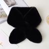 Faux Rabbit Fur Plush Cross Scarf Solid Color Neckerchief Wrap Winter Warm Neck Scarf  Girls