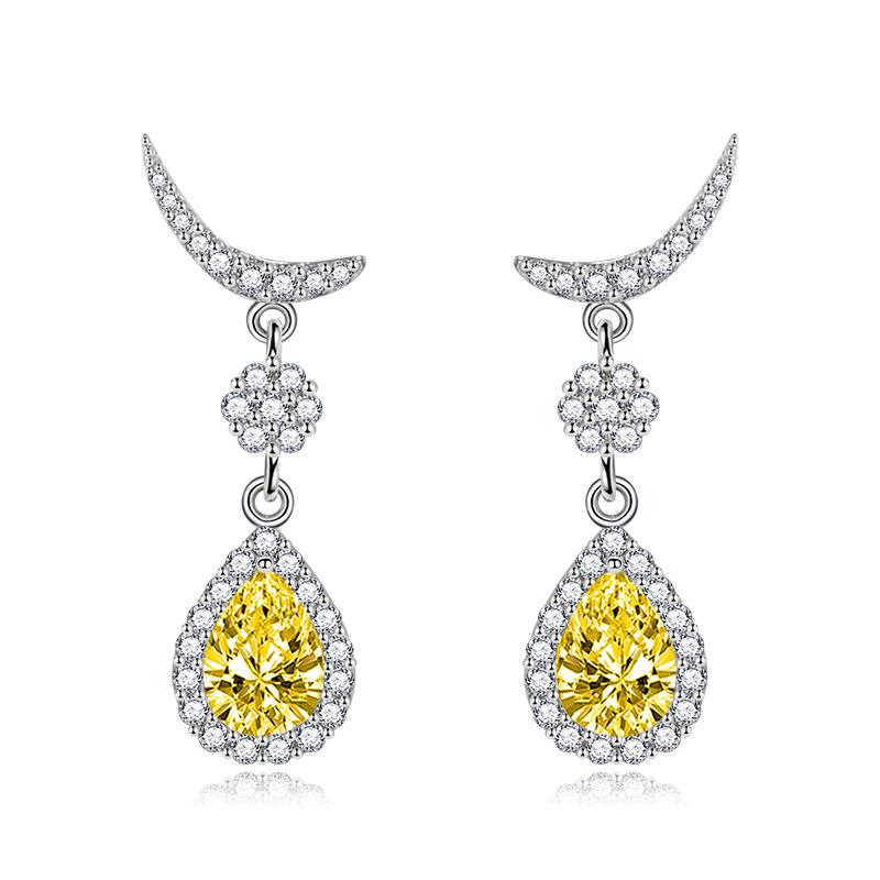 BELLA BOX Fashion Color Series Water Drop Pear Shaped Earrings Lady Wedding Engagement Jewelry Gifts