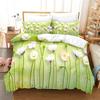 Зеленый пододеяльник, комплект двуспальной кровати, односпальное одеяло, покрывало с цветочным принтом, размер Queen King Size, комплект постельного белья с листьями, 200X200, 2 шт., 3 шт., тонкий, 3D, односпальный