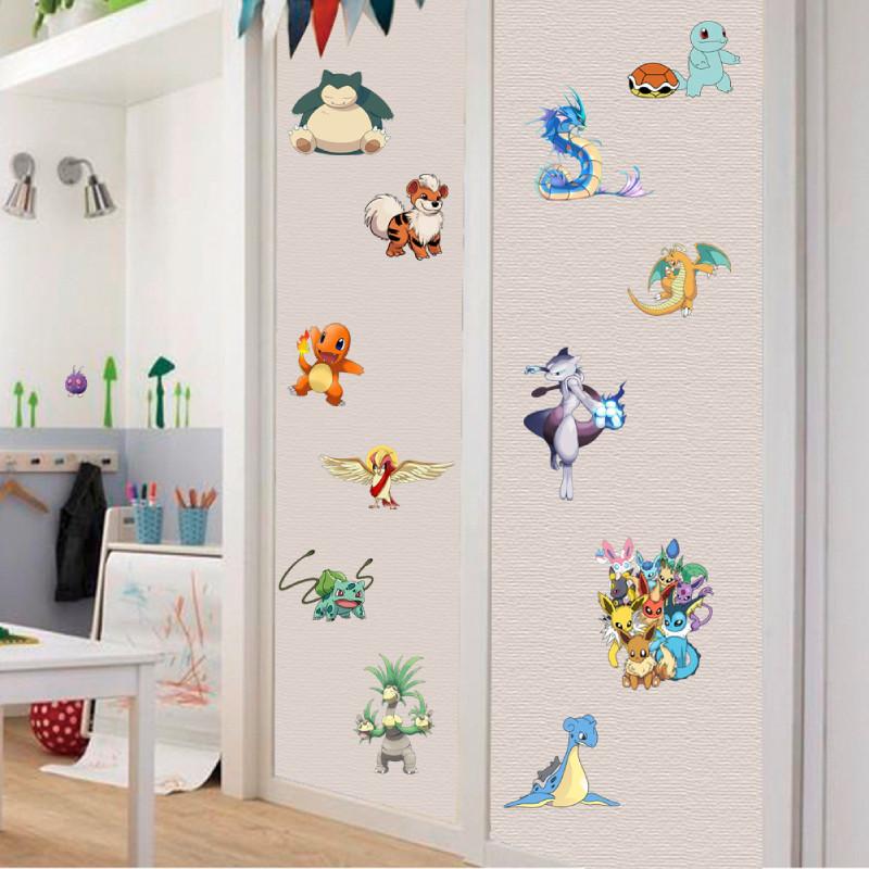 Наклейка на стену Покемон из ПВХ материала для декора детской спальни и класса