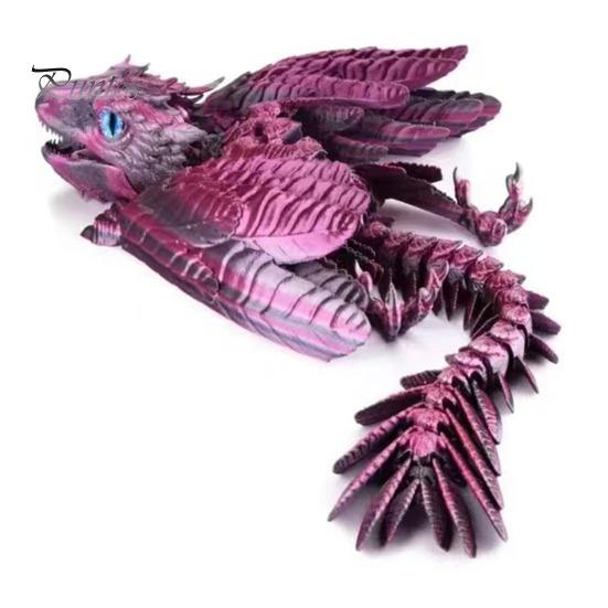 3D-печатная фигурка дракона из перьев, подвижные суставы, летающая фигурка дракона, шарнирная модель крылатого дракона, игрушка, украшение для домашнего офиса, рабочего стола, орнамент