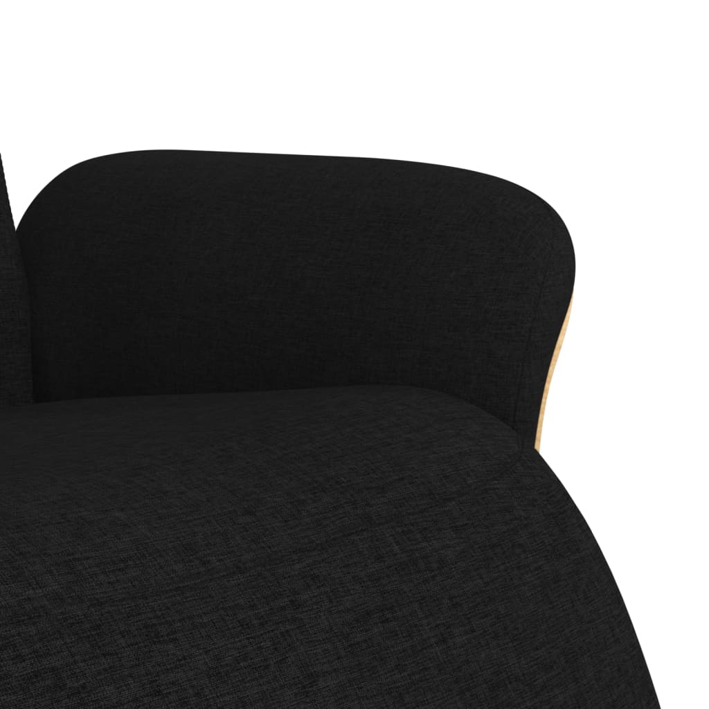 Reclining Armchair with Footrest Black Fabric