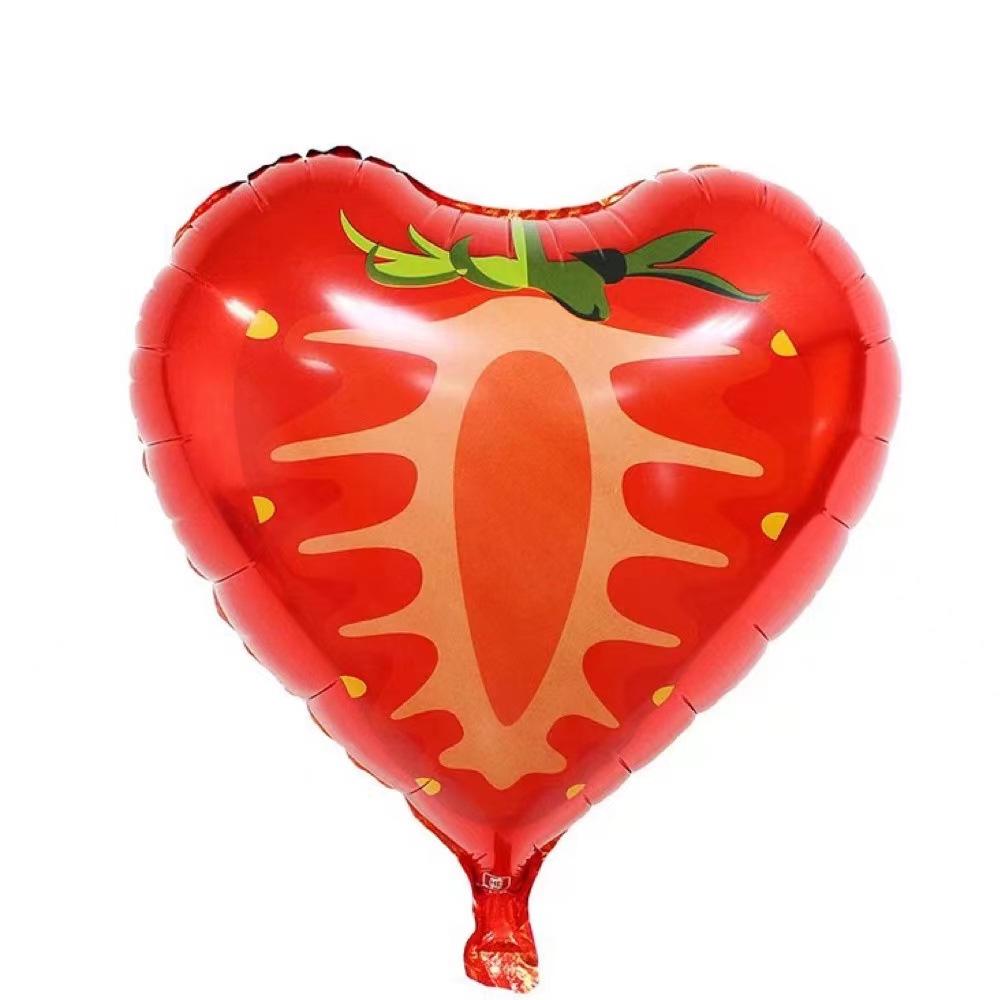 18-inch Fruit Balloons: Watermelon, Orange, Strawberry, Star Fruit, Pitaya - Ideal for Children's Day Decorations.