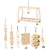 7PCS/Pack Parrot Toy Set Hanging Swing Bells Wooden Bridge Chewing Parts Supplies