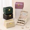 Jewelry Storage Box Premium Three-layer Drawer Ring Earrings Household Light Luxury Jewelry Storage