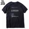 COOLMIND 100% Cotton Short Sleeve Error Print Funny Men T Shirt Casual Loose Men Tshirt O-neck Summer T-shirt Male Men Tee Shirt