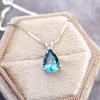 Ожерелье с подвеской London Blue Topaz Pear Teardrop из стерлингового серебра 925 пробы в подарочной коробке