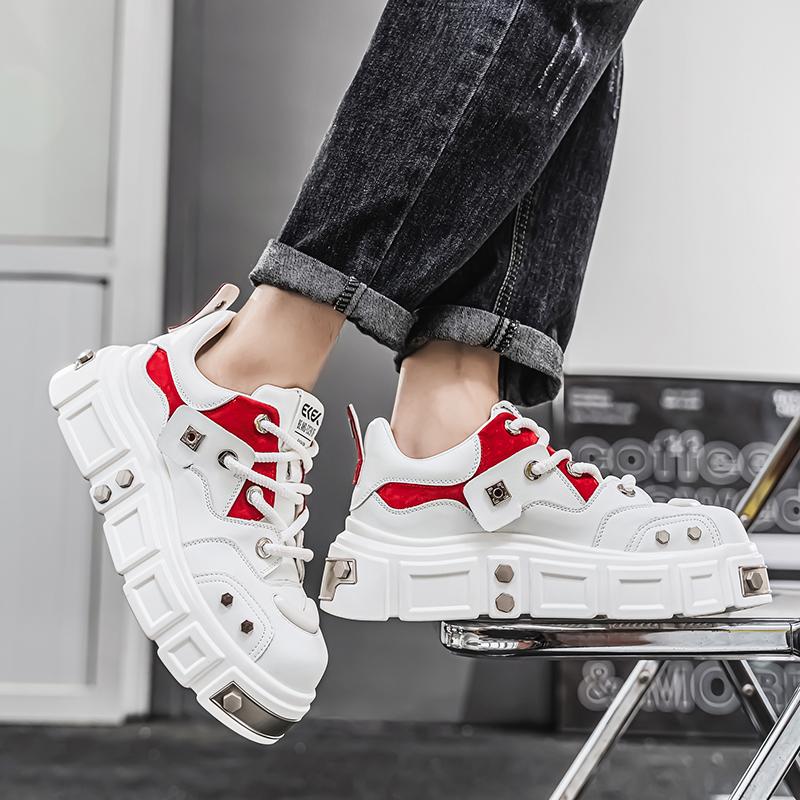 Модные оригинальные мужские кроссовки для скейтбординга, дизайнерские кроссовки с заклепками, мужские кроссовки в стиле хип-хоп, повседневные кроссовки на платформе 2024