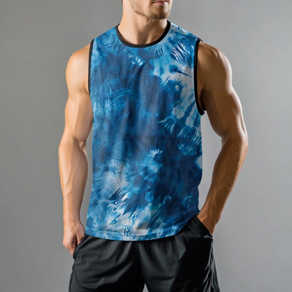 Мужская мода принтованный спортивный повседневный жилет без рукавов