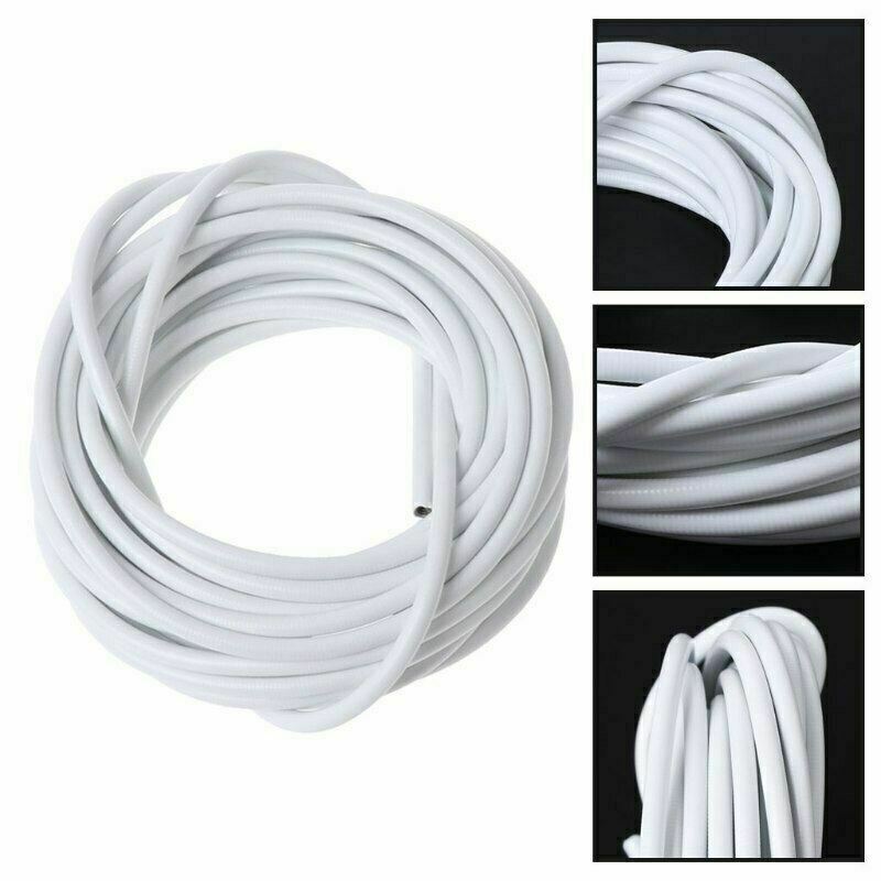 5M White Window Net Curtain Wire Cord Cable With 6 Hook And Eye