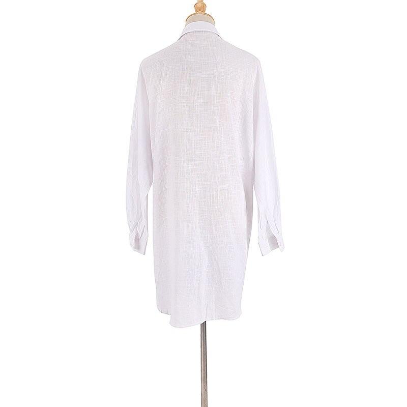 Shirt Beach Dress Cotton Cover Ups Women White Button Up Cardigan Short Dresses Tunic Summer Beachwear