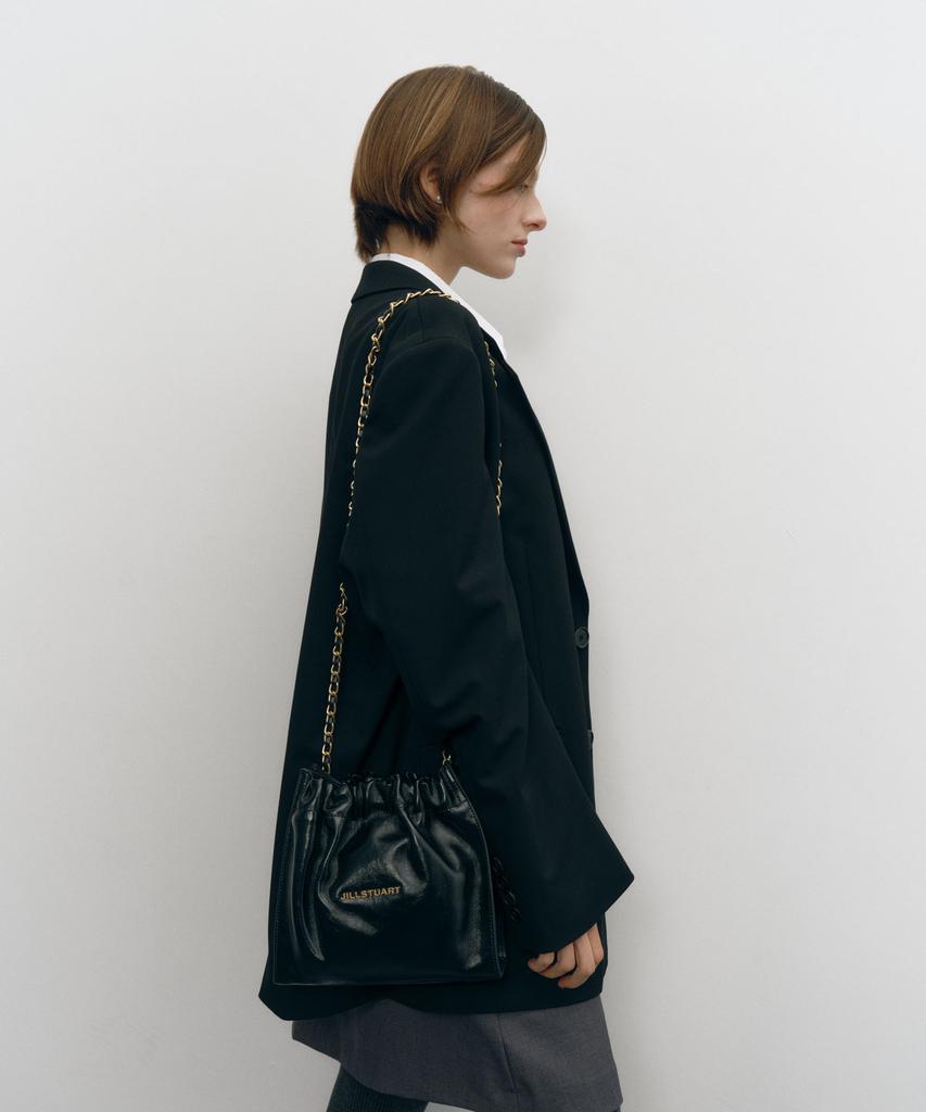 Jillstuart Acc [Coco Chain] Gold Embellished Drawstring Chain Shoulder Bag S