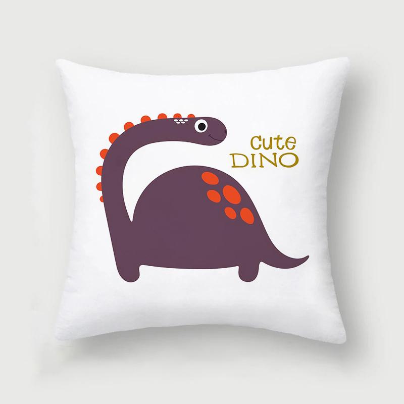 Cute and Interesting Cartoon Dinosaur Throw Pillow Set Sofa Chair Cushion Cover Children's Room Home Decoration Pillowcase 45x45
