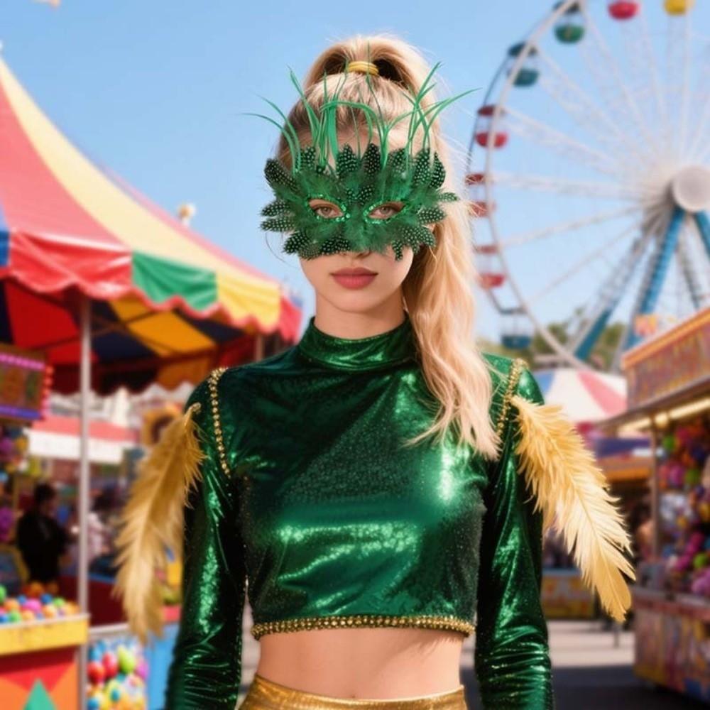 Half Face Feather Mask Comfortable Wear Masquerade Mask Performance Mask  Photography Prop