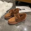 Snow Boots For Women In Winter Round Toe Thick Sole With Thick Velvet Warm Cotton Shoes For Women Sewn Bag  Bean Shoes 35-43