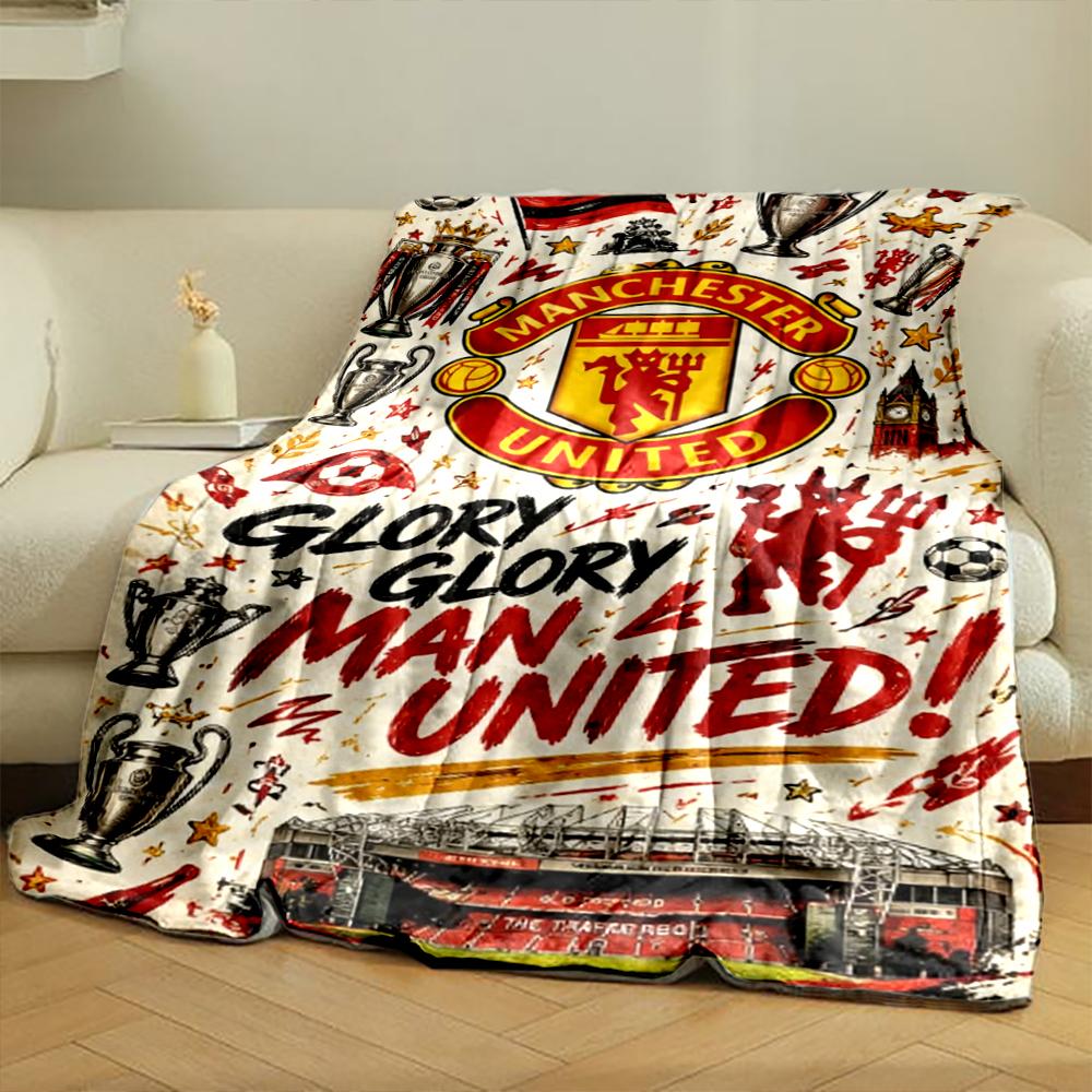Manchester United Designed Flannel blanket for bedroom, living room, sofa, and nap