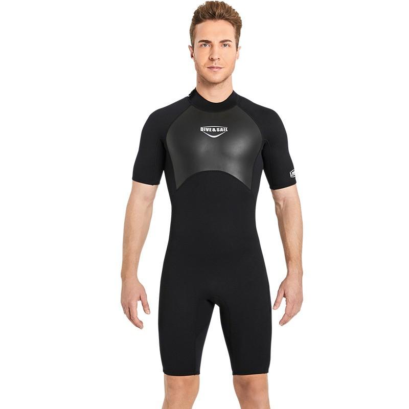 Mens 2mm Short Sleeve Pants Wetsuit Snorkeling Surfing Swimming Diving Warm Water Sports