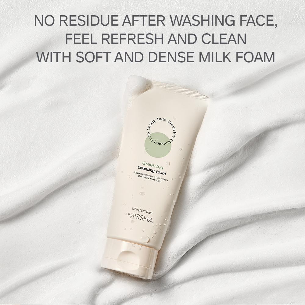 MISSHA Очищающая пенка Creamy Latte Зеленый чай, какао, клубника 172мл (3 типа)
