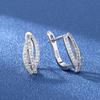 925 Sterling Silver Earrings for Women Round Zircon Earrings Sparkling Party Wedding Jewelry Gift Accessories