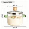 Кастрюля из высокоборосиликатного стекла с двумя ручками и декоративной ручкой на крышке, идеально подходит для супов и лапши