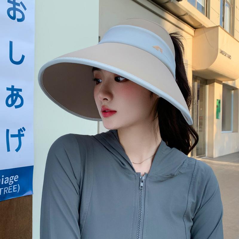 Summer Empty Top Wide Brim Sun Hat for Women Anti UV Sunscreen Bucket Hat Female Sun Protection Outdoor Beach Cap