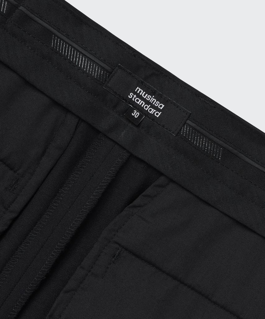 MUSINSA STANDARD Straight Hidden Banding Slacks [Black]