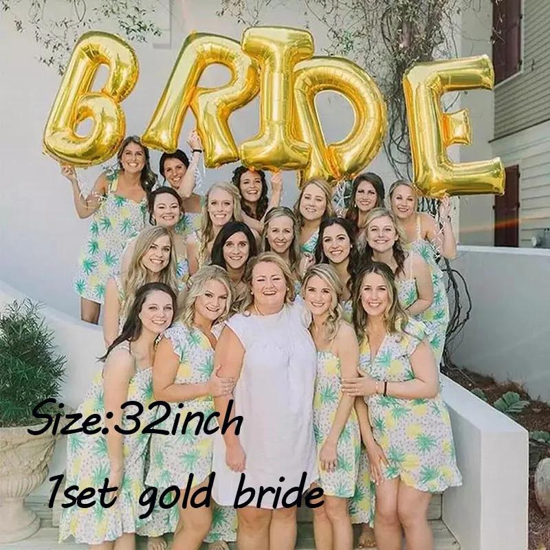 32-дюймовый воздушный шар «Невеста будет» Свадебные украшения из розового золота и серебра Фольгированные шары с буквами невесты для девичника, вечеринки-мальчишника