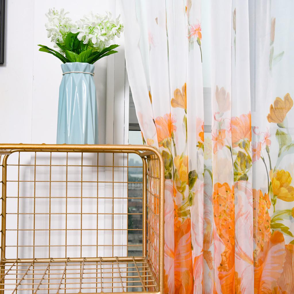 Прозрачная занавеска с изображением деревьев, тюль, оконная вуаль, драпировка, ткань подзора