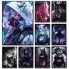 Fantasy Magical World Gothic Cool and Cute Character Aesthetics Anime Girl Canvas Painting Art for Wall Manga Game Room Decor