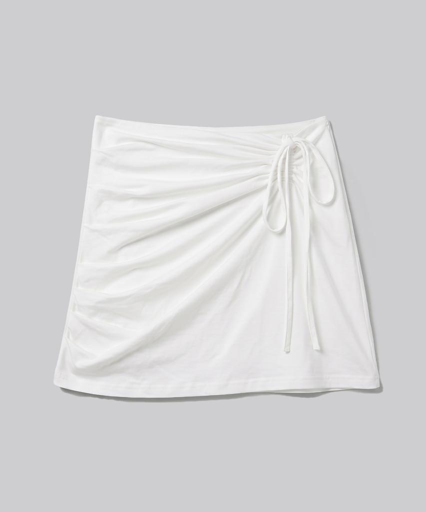 Chix String Draped Shirring Skirt Black