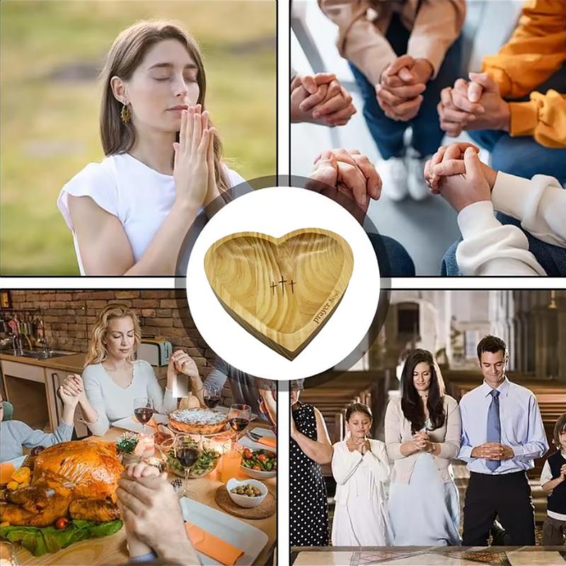 1 шт. без молитвенных карточек для прикроватных столиков, каминных полок, комодов, тумбочек, молитвенная чаша в форме сердца на День благодарения