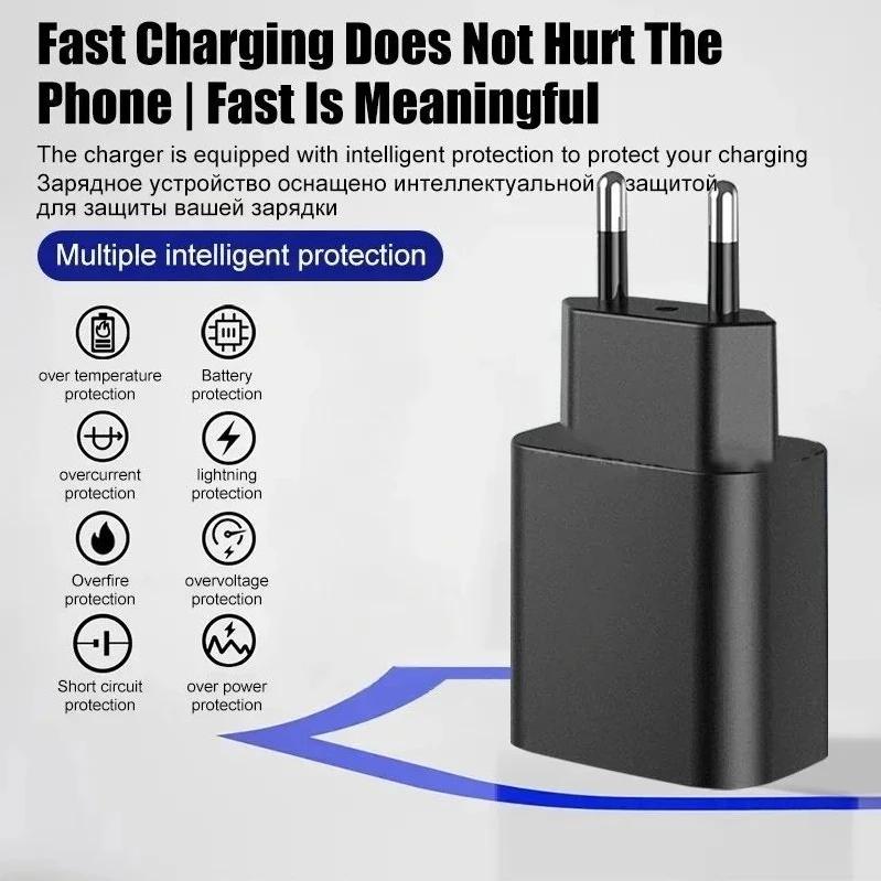 PD 45W 5A сверхбыстрое зарядное устройство для Samsung S21 S22 S23 S24 Plus Note20 Ultra A34 A53 A54 A55 A71 A73 USB-C кабель для быстрой зарядки 2 м
