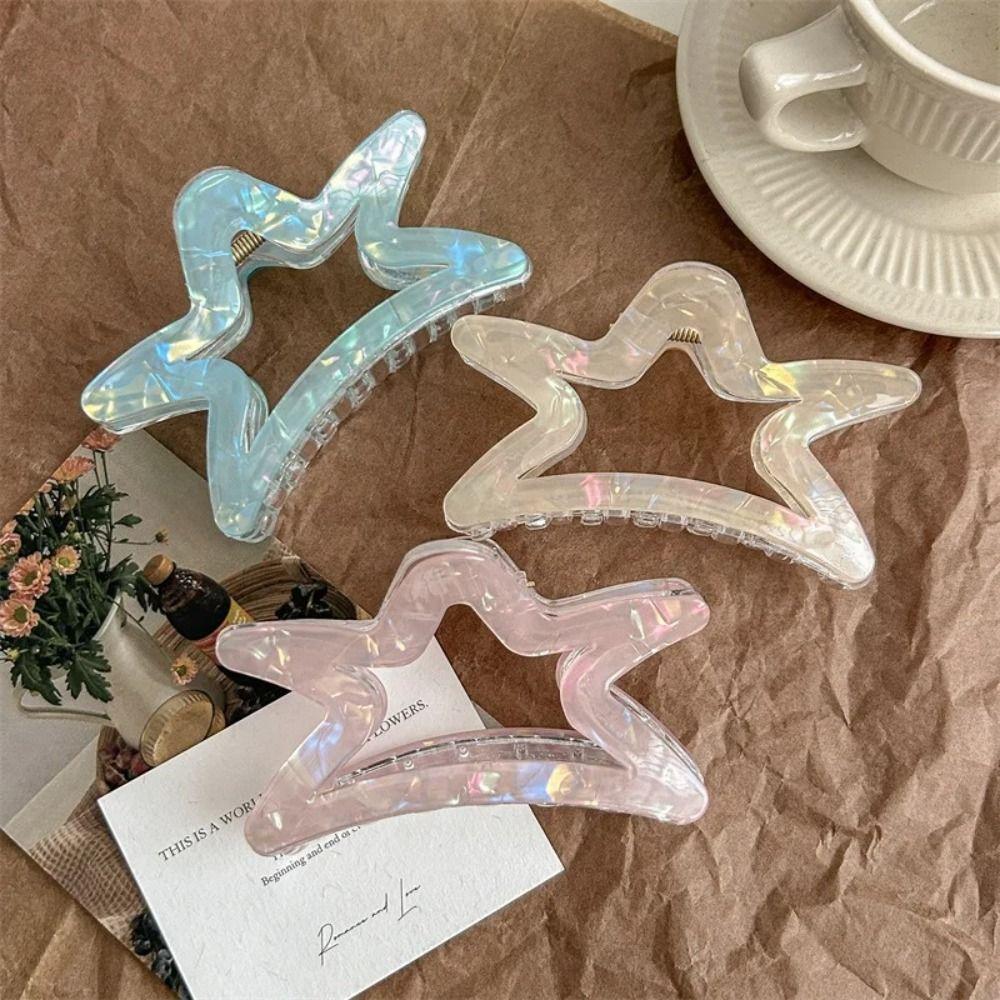 PVC Shark Clip Starry Large Size Hair Grab Fashion Hair Clip  Daily