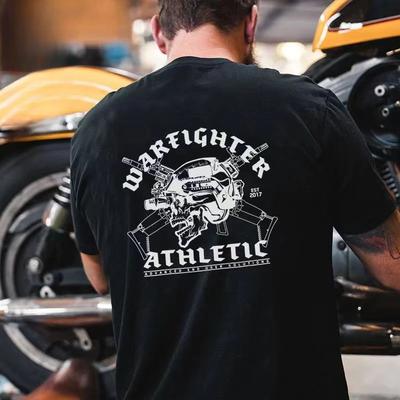 Летняя новинка Warfighter Security Theme, мужская футболка, тактический шлем, принт, круглый вырез, короткий рукав, футболка