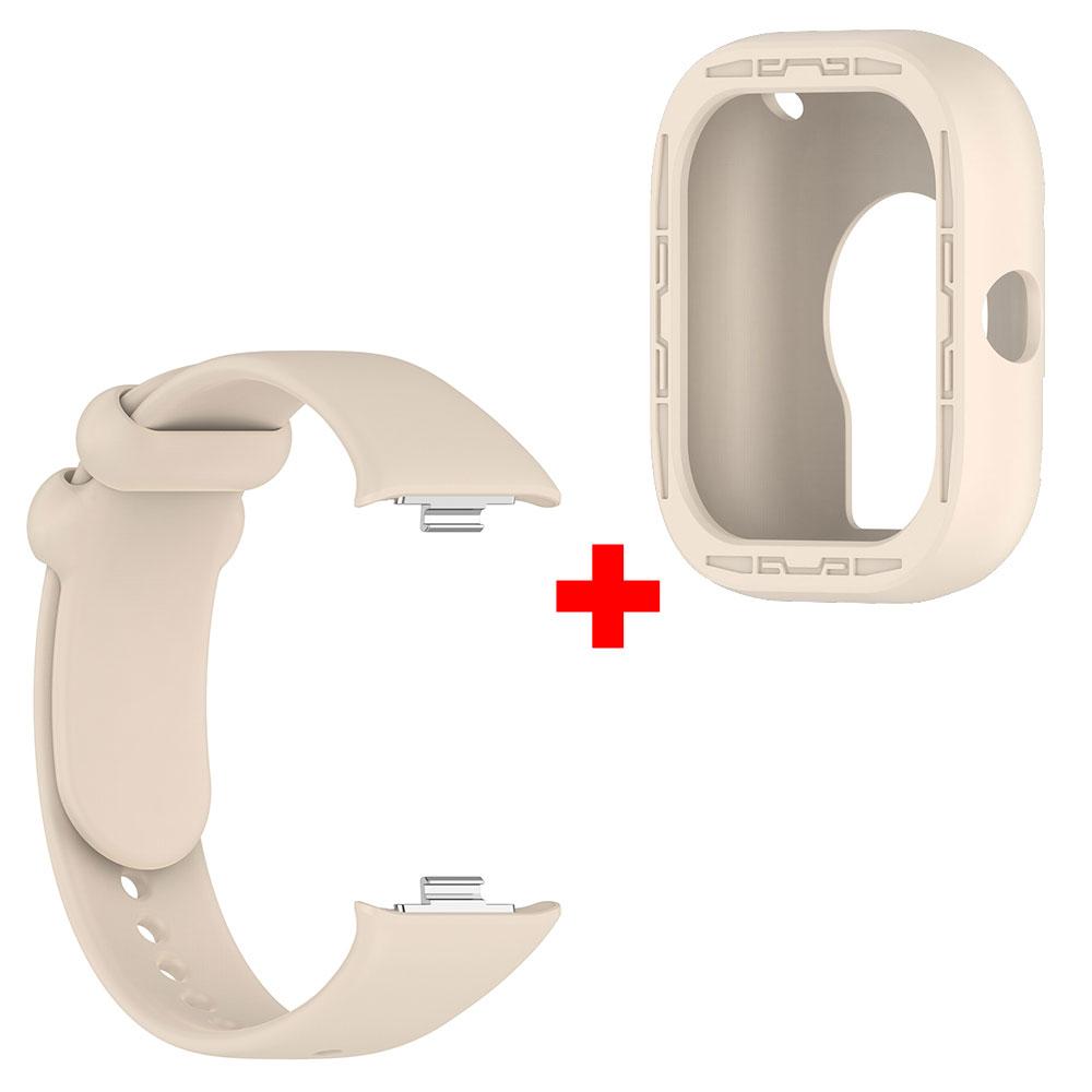 Силиконовый ремешок для часов + Защитный чехол для Redmi Watch 4 Браслет Ремешок Ремешок Ударопрочный Защитная крышка экрана Корпус