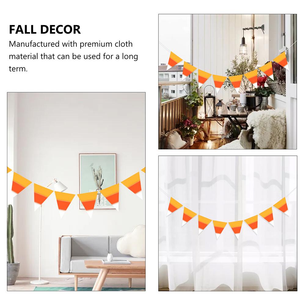 Осенний декор, желтый, оранжевый, белый вымпел, осенний венок, стильный выдвижной флаг, декоративный баннер для вечеринки