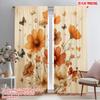2pcs,2D Plane Printing Curtains Digital Printed Butterfly Blooms Polyester Easy Install (without Rod) Decorations For Home for