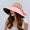 Wide Brim Bucket Hat Foldable Sunshade Hat Women Beach Cap