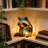 Ретро Витражная Полимерная Настольная Лампа Животное Винтажный Стиль Лампа Прикроватная в Форме Животного Маленький Декоративный Ночник для Спальни Детской Домашнего Декора