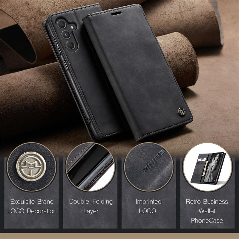 Кожаный чехол-кошелек CaseMe для Samsung Galaxy A57 5G A37 A17 A56 A36 A26 A16 A55 A35 A25 A15 A14 A34 A54 A13 A53 A13