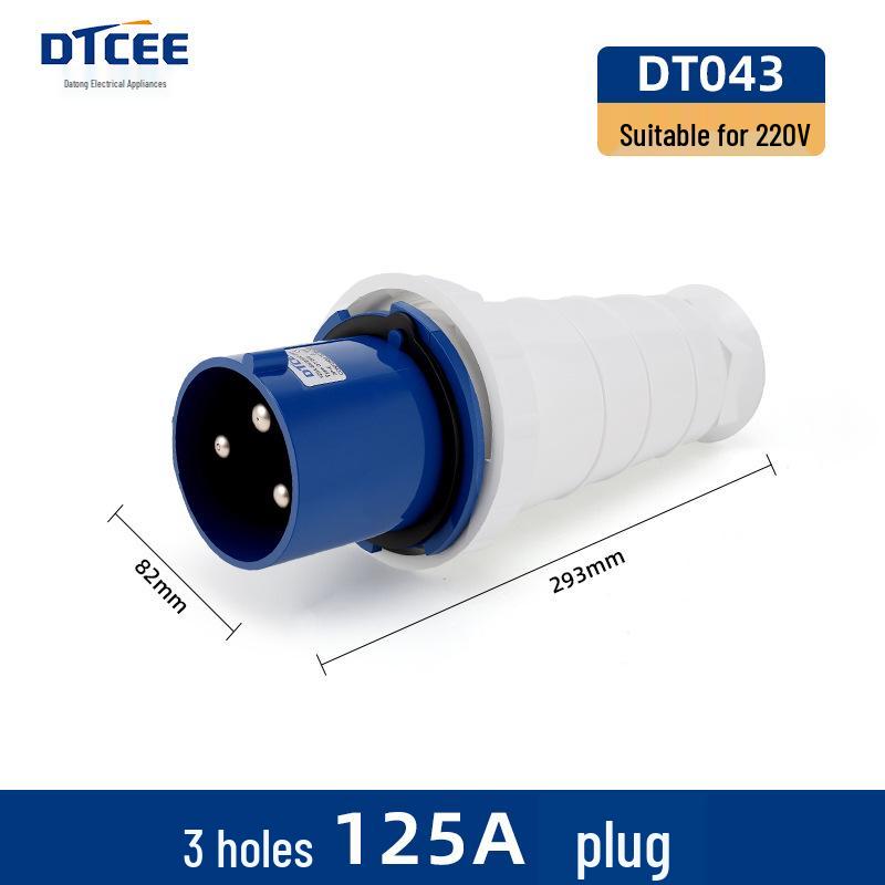 IP67 Waterproof Industrial 5-Pin 63A/125A Three-Phase Aviation Plug Connector
