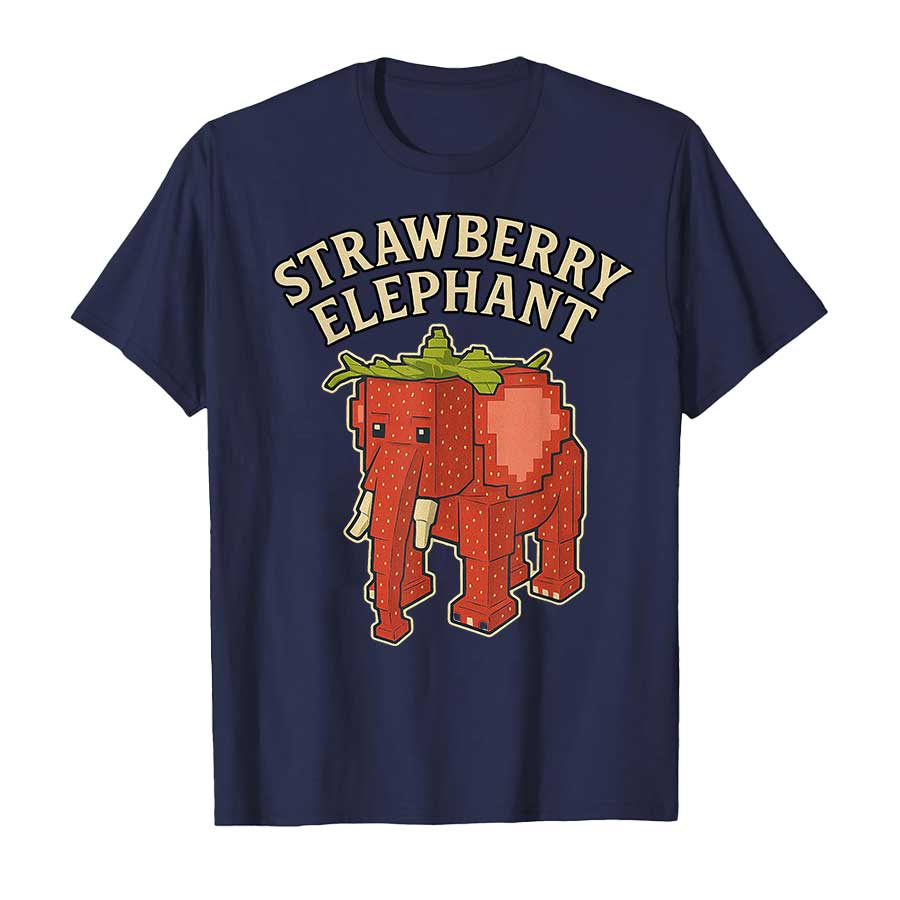 Strawberry Elephant Funny Italian Brainrot Kids Gaming Meme T-shirt For Men Women 100% Cotton T Shirts Short Sleeve Tops P495