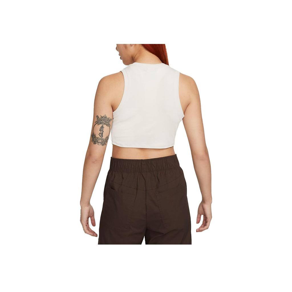 Nike Sportswear Essentials Solid Color Ribbed Crop Tank Top Women Tops Light-Red Wood-Brown FB8280-104